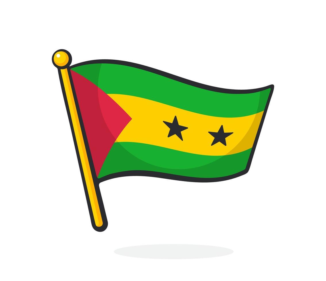 Cartoon illustration of flag of Sao Tome and Principe vector