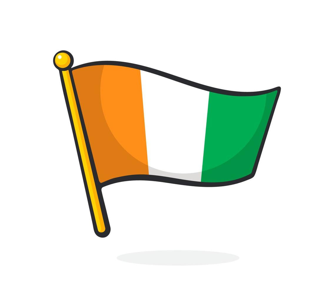 Cartoon illustration of illustration of flag of Ivory Coast vector