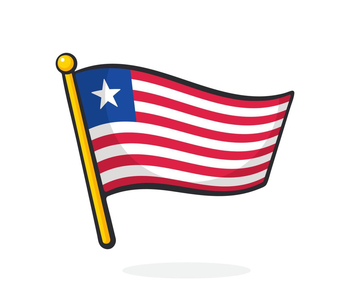 dibujos animados ilustración de bandera de Liberia vector