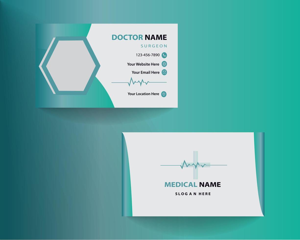 modern medical business card design template. blue and white business card design for healthcare, Medical card template. Free Vector