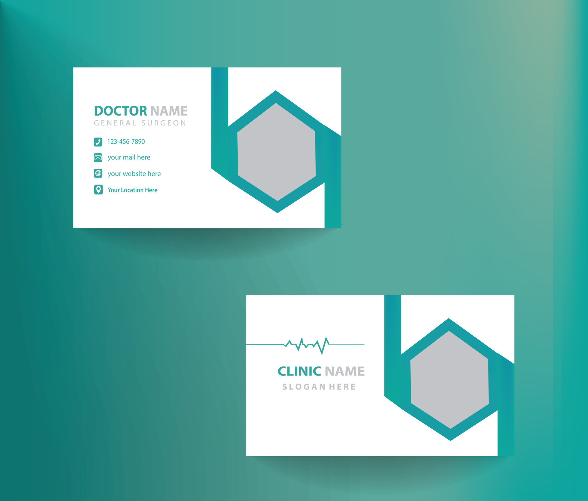 medical-business-card-design-template-blue-and-white-modern-business
