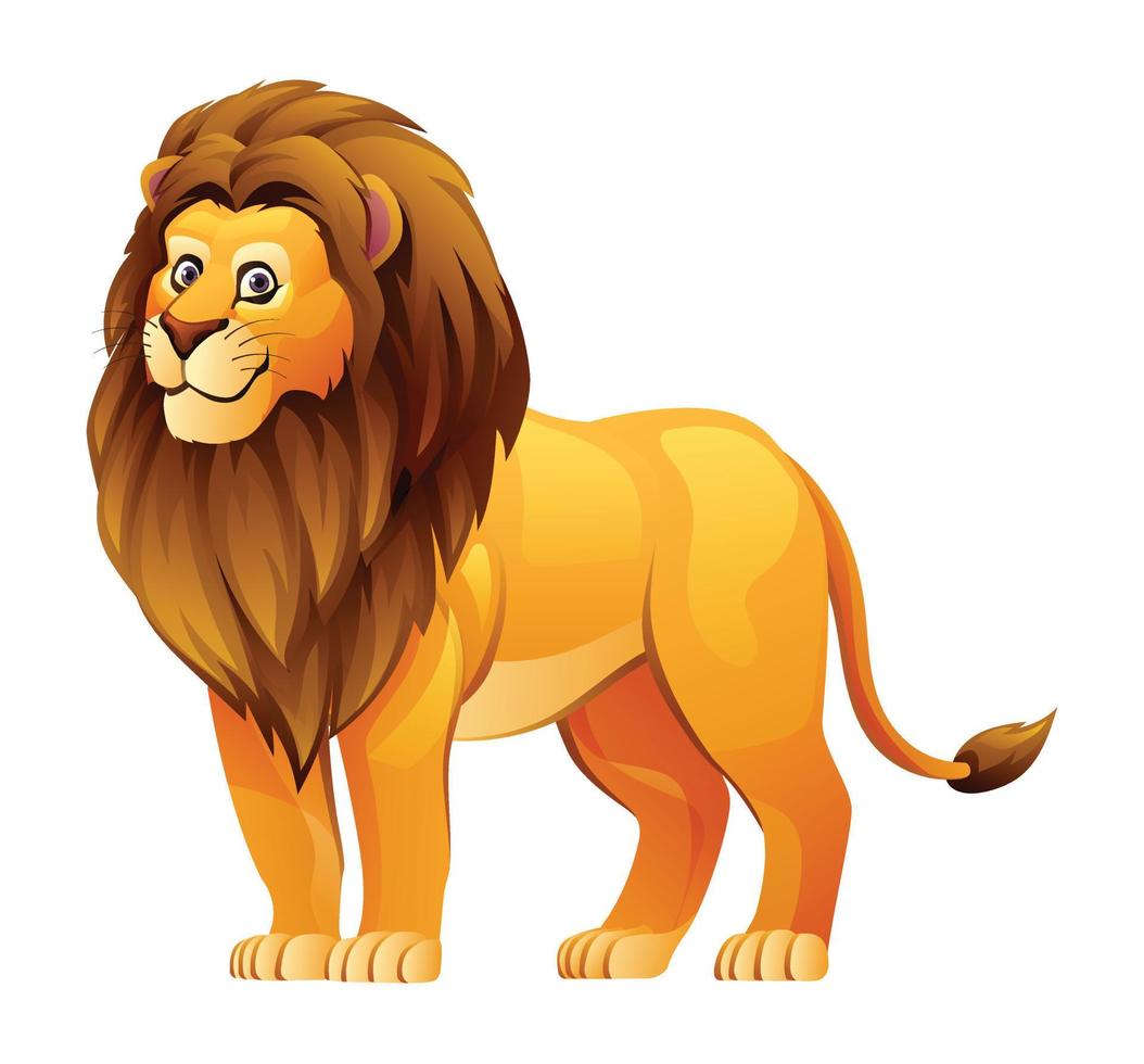 Lion cartoon illustration isolated on white background vector