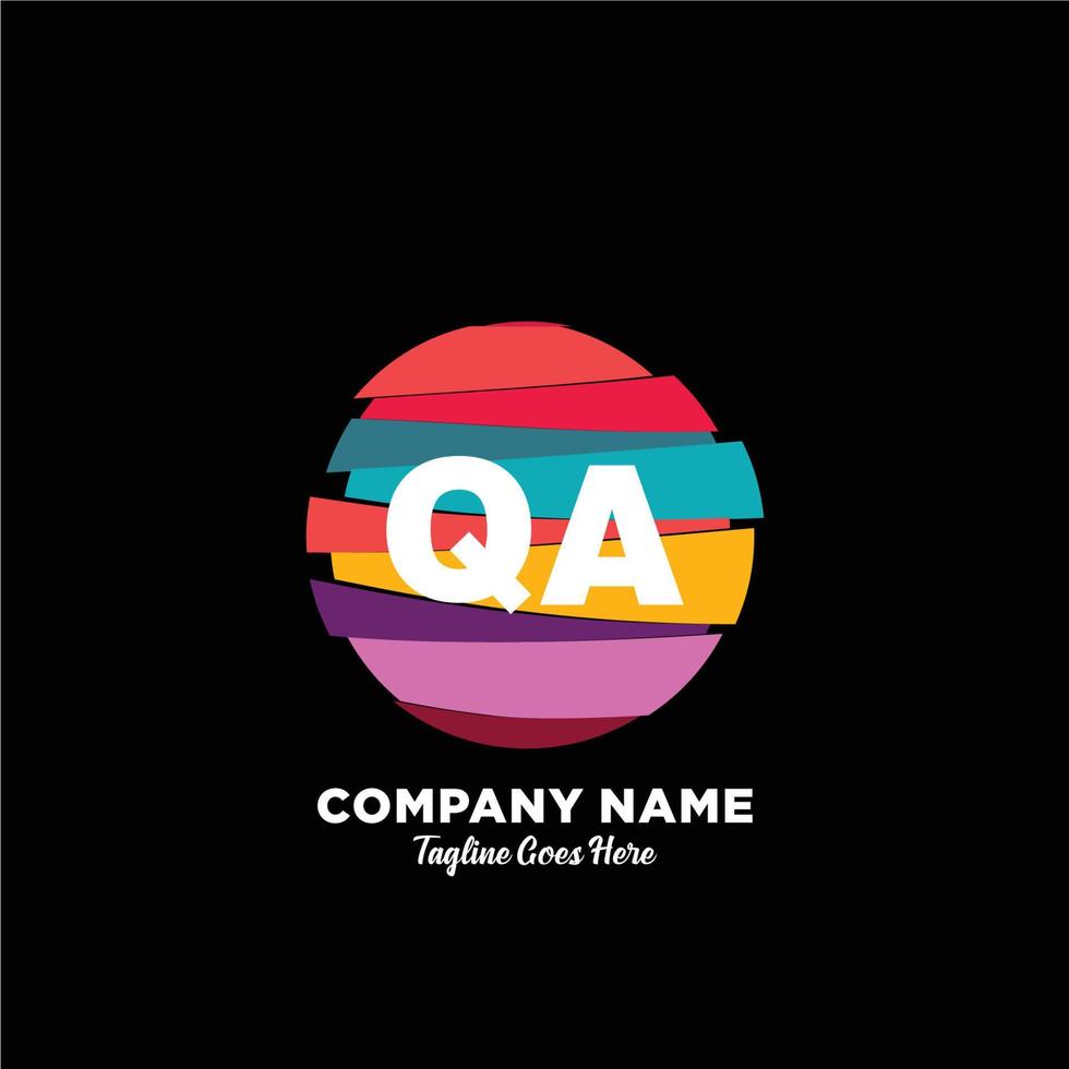 QA initial logo With Colorful template vector. vector