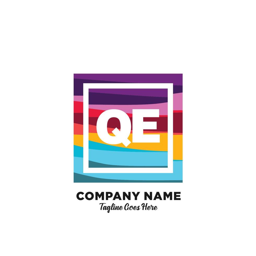 QE initial logo With Colorful template vector. vector