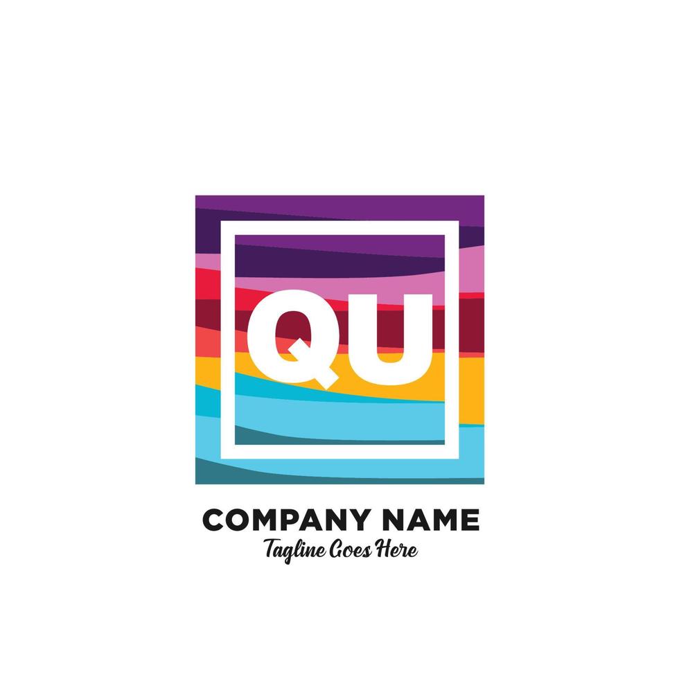 QU initial logo With Colorful template vector. vector