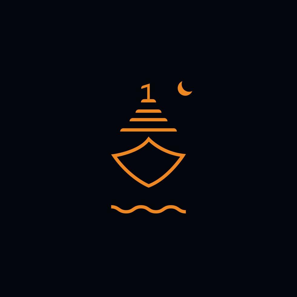 Creative Sailboat Logo Design with Simple Concept vector