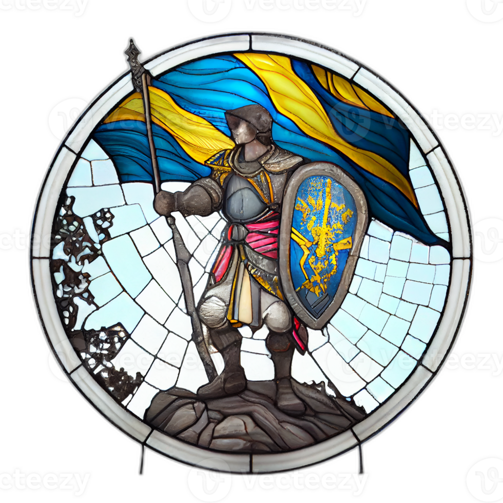 Ukraine flag artwork stained glass, patriot illustration design, ukrainian patriotism flags, png