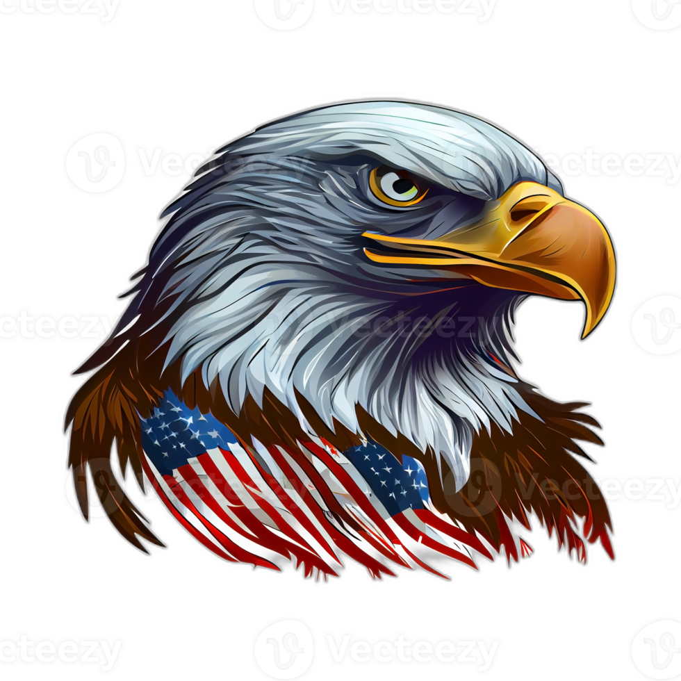 amerikan patriotisk Örn, illustration, konstverk, patriot örnar, transparent bakgrund, t-shirt tshirt design, ai genererad png