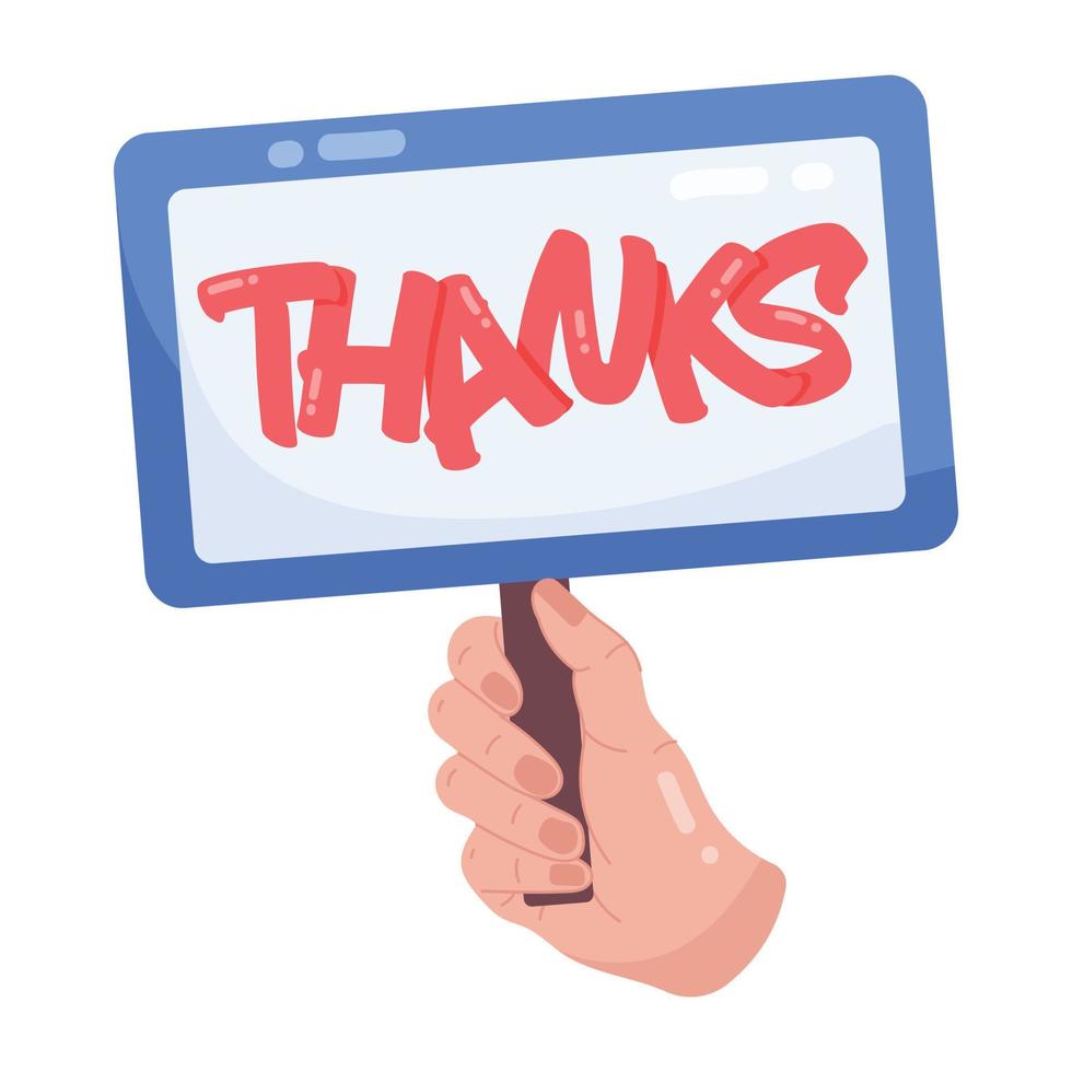 Trendy Thanks Placard vector