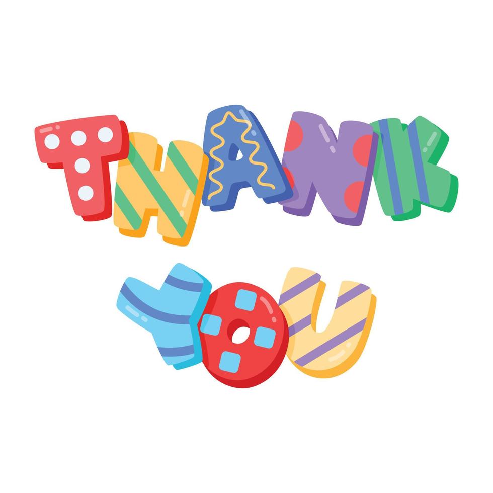 Trendy Thank You vector