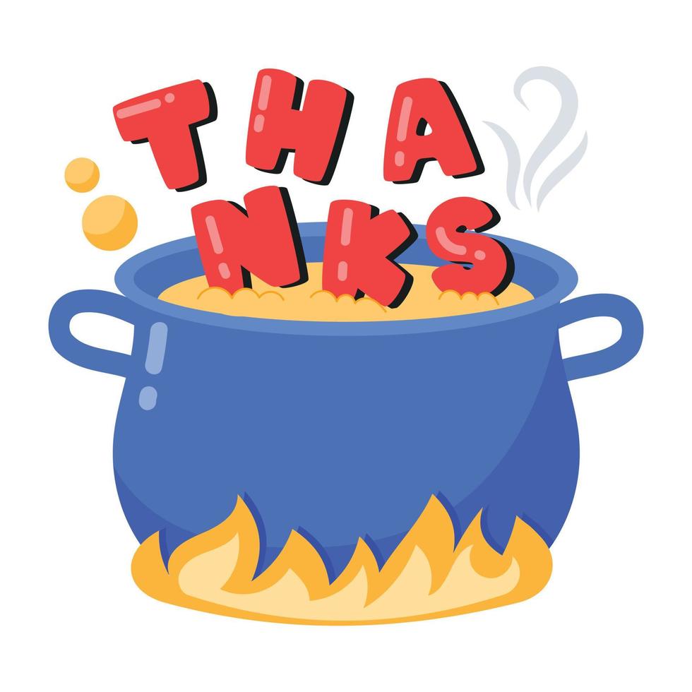 Trendy Cooking Pot vector