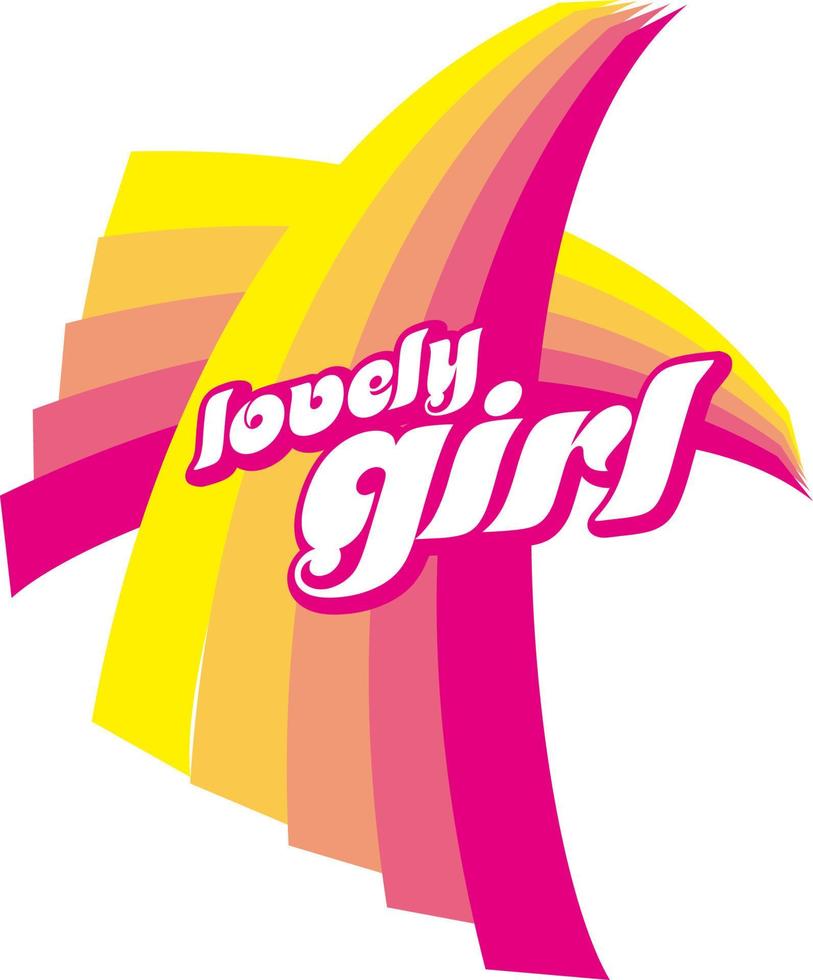 A colorful logo with the word lovely girls on it vector
