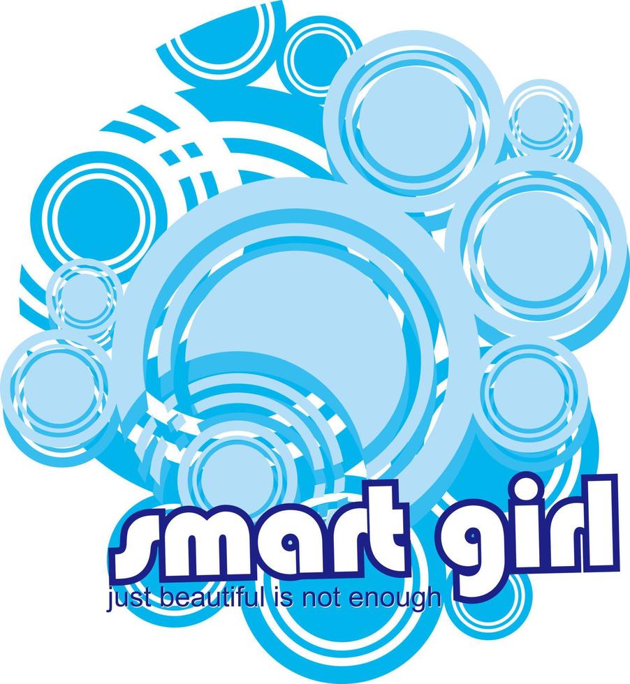 Smart girl typography and graphic design vector