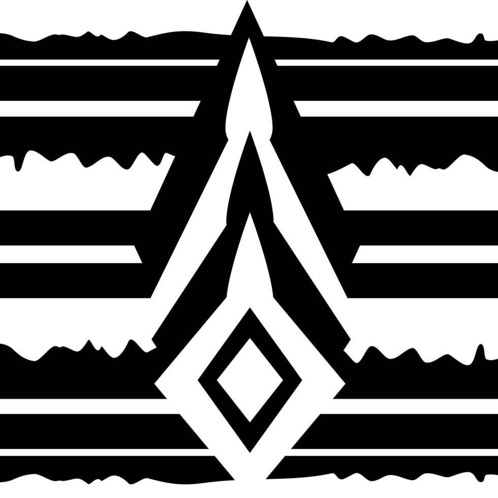 Black and white abstract pattern, triangle and diamond shape on doodle line background. vector