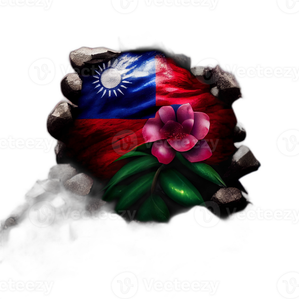 Taiwan vlag patriot illustratie, Taiwanees vlaggen patriottisme, ai gegenereerd png