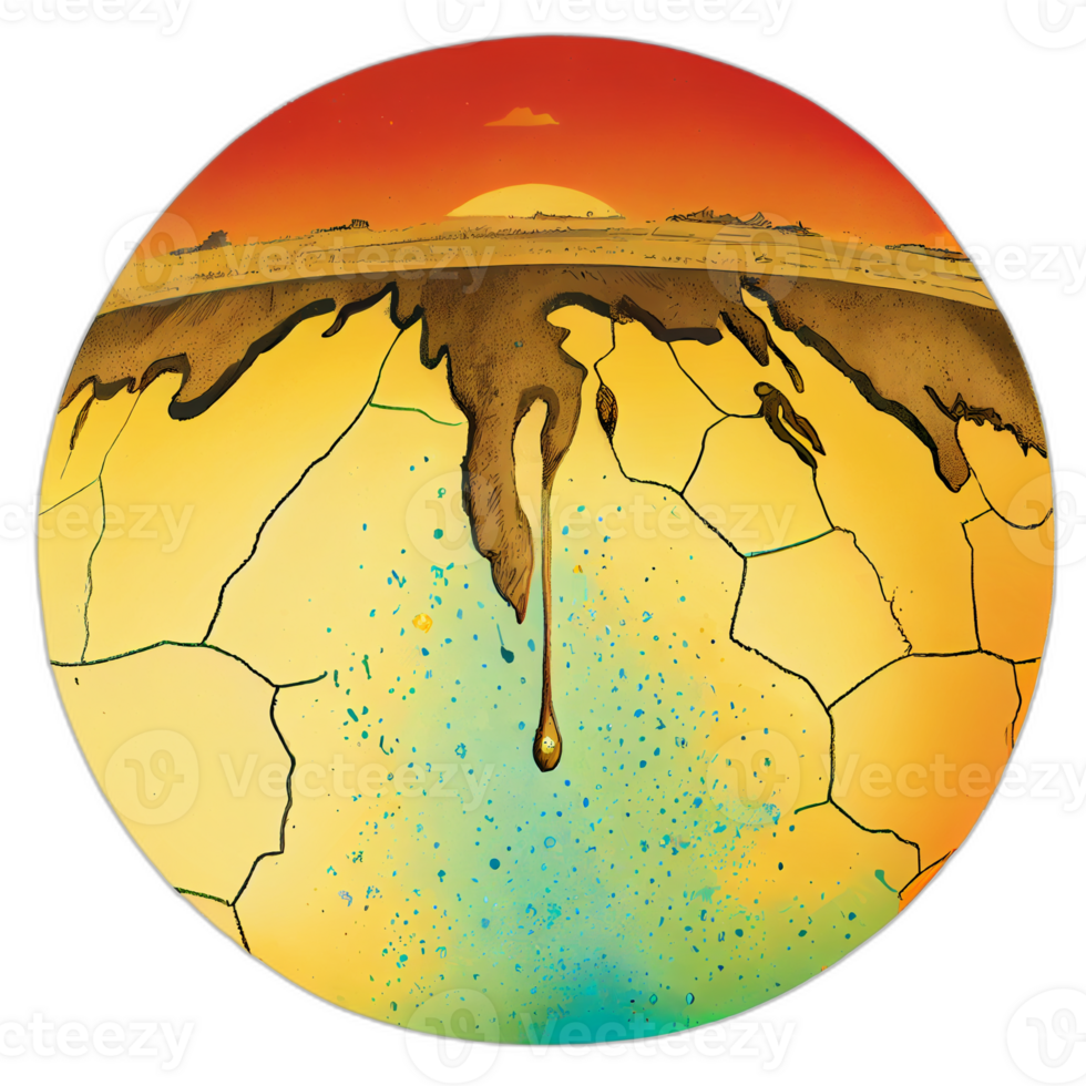 Climate change illustration with transparent background, Global warming illustration artwork, png