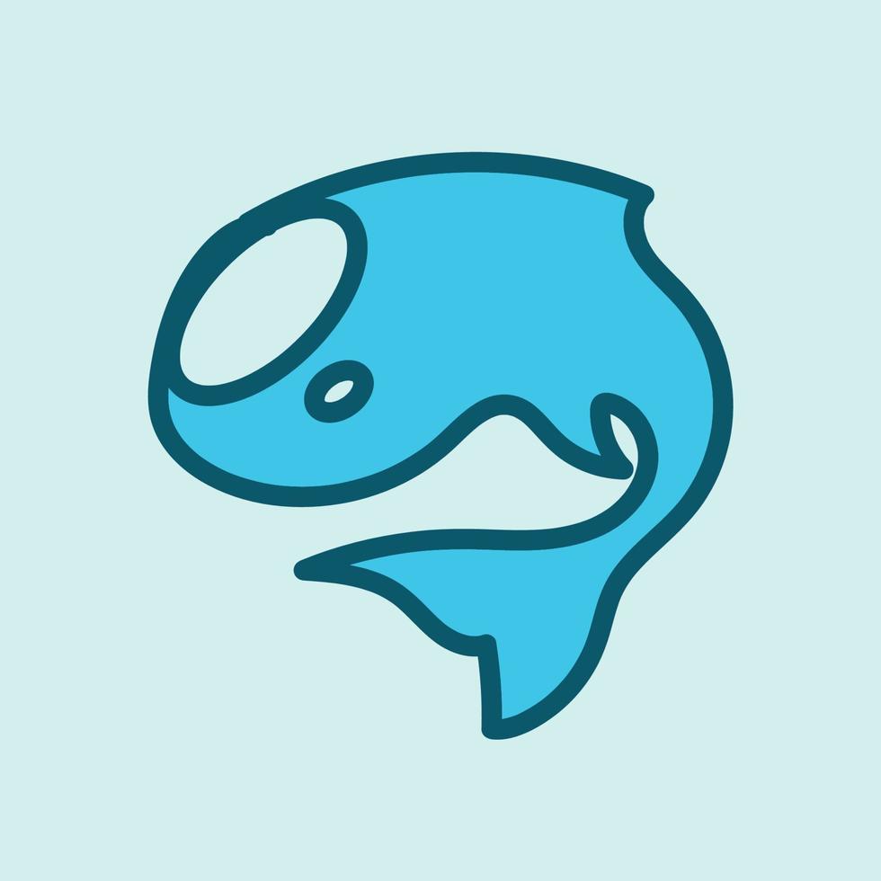 Logo whale, fish, vector, flat design vector