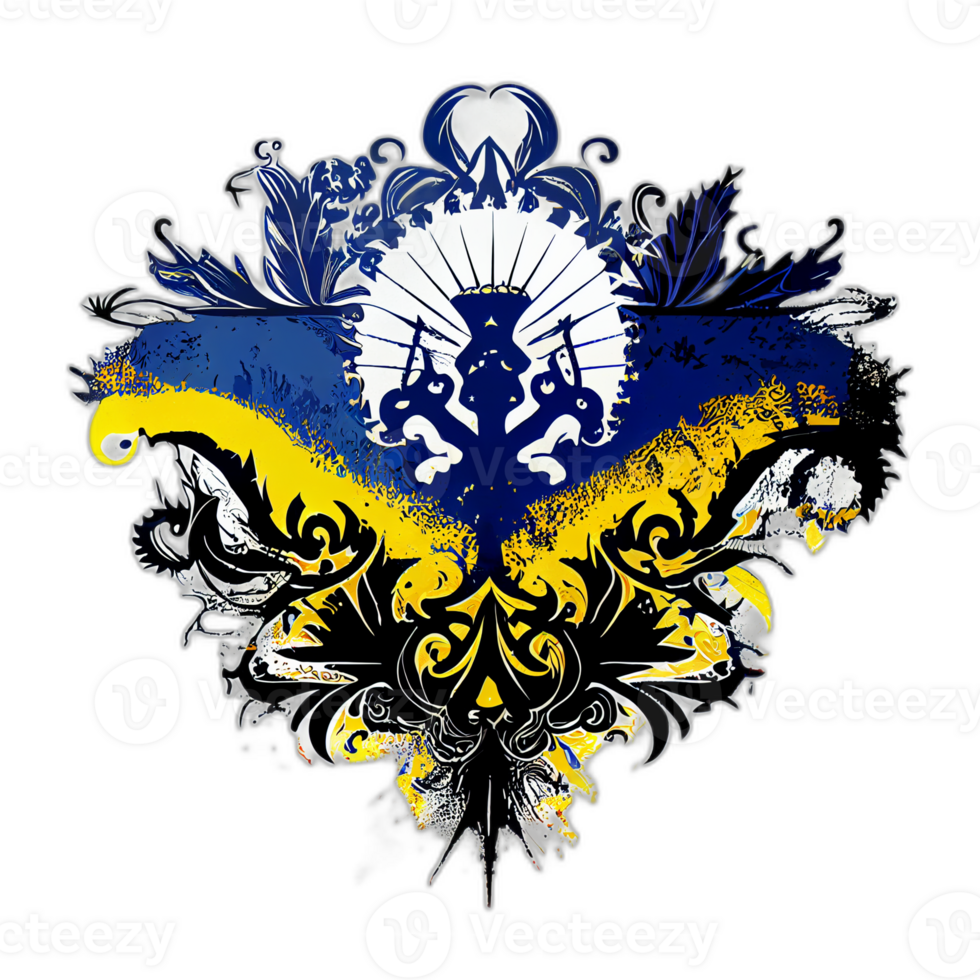 Ukraine flag artwork stained glass, patriot illustration design, ukrainian patriotism flags, png