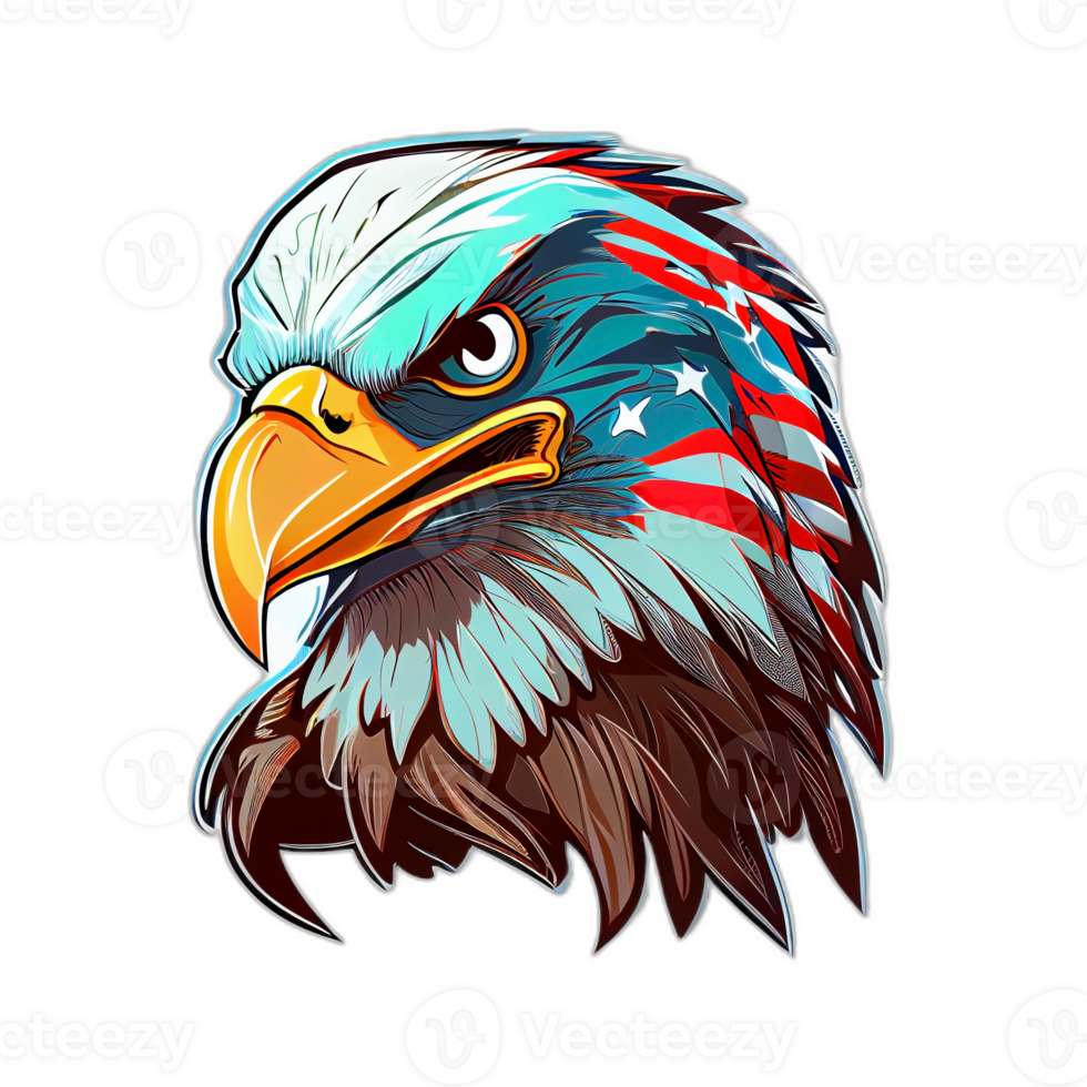 amerikan patriotisk Örn, illustration, konstverk, patriot örnar, transparent bakgrund, t-shirt tshirt design, ai genererad png