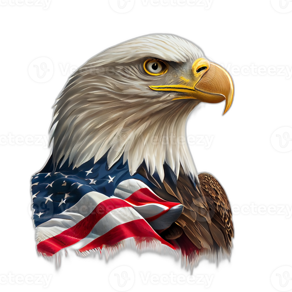 amerikan patriotisk Örn, illustration, konstverk, patriot örnar, transparent bakgrund, t-shirt tshirt design, ai genererad png