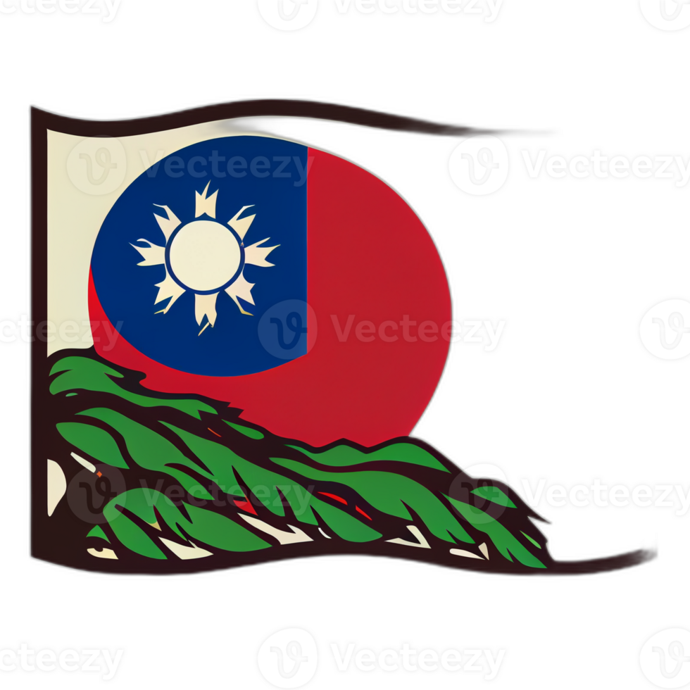 Taiwan vlag patriot illustratie, Taiwanees vlaggen patriottisme, ai gegenereerd png