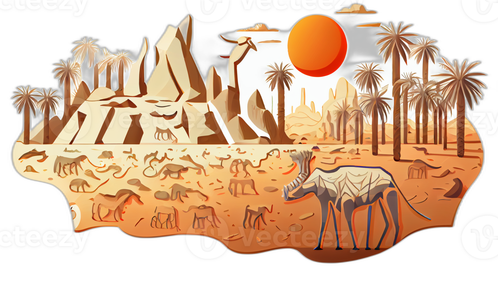 Climate change illustration with transparent background, Global warming illustration artwork, png