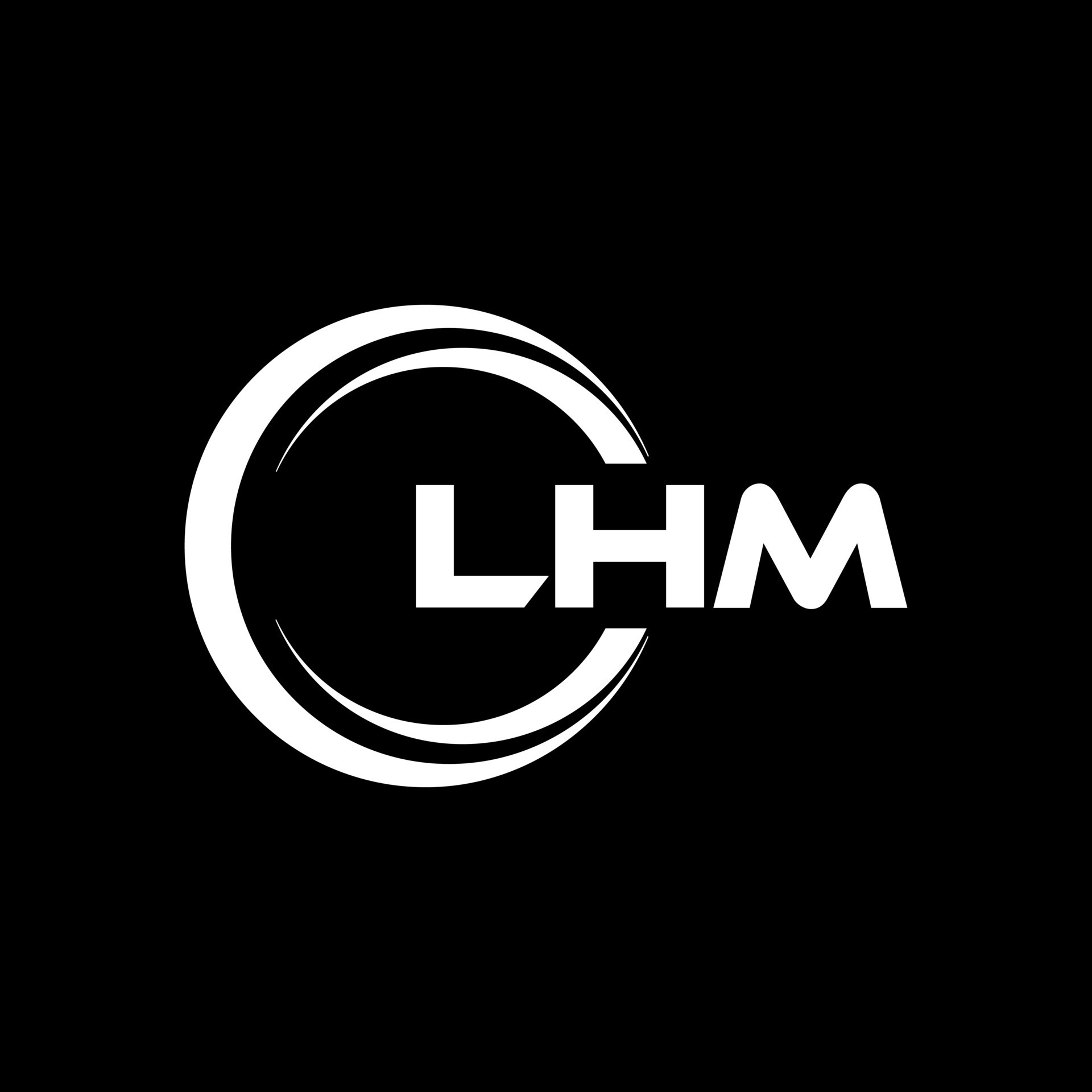 LHM letter logo design in illustration. Vector logo, calligraphy ...
