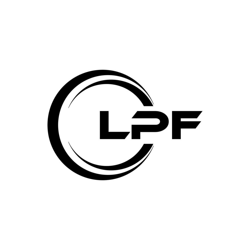 LPF letter logo design in illustration. Vector logo, calligraphy designs for logo, Poster, Invitation, etc.