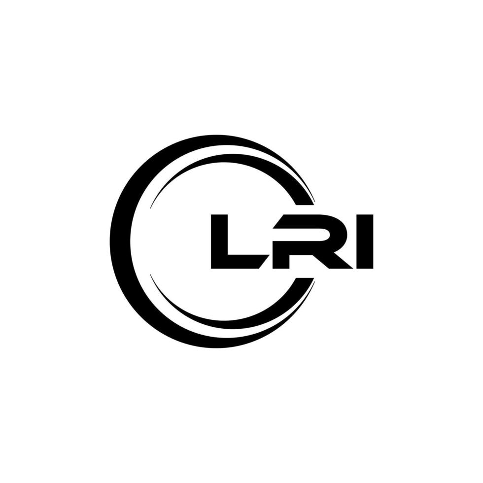 LRI letter logo design in illustration. Vector logo, calligraphy designs for logo, Poster, Invitation, etc.