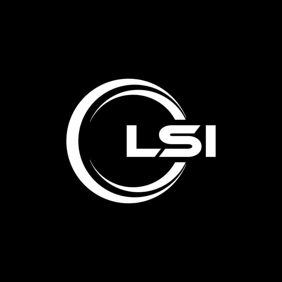 LSI letter logo design in illustration. Vector logo, calligraphy designs for logo, Poster, Invitation, etc.