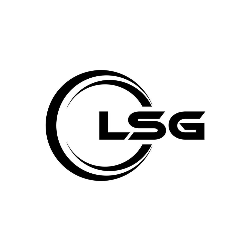 LSG letter logo design in illustration. Vector logo, calligraphy designs for logo, Poster, Invitation, etc.