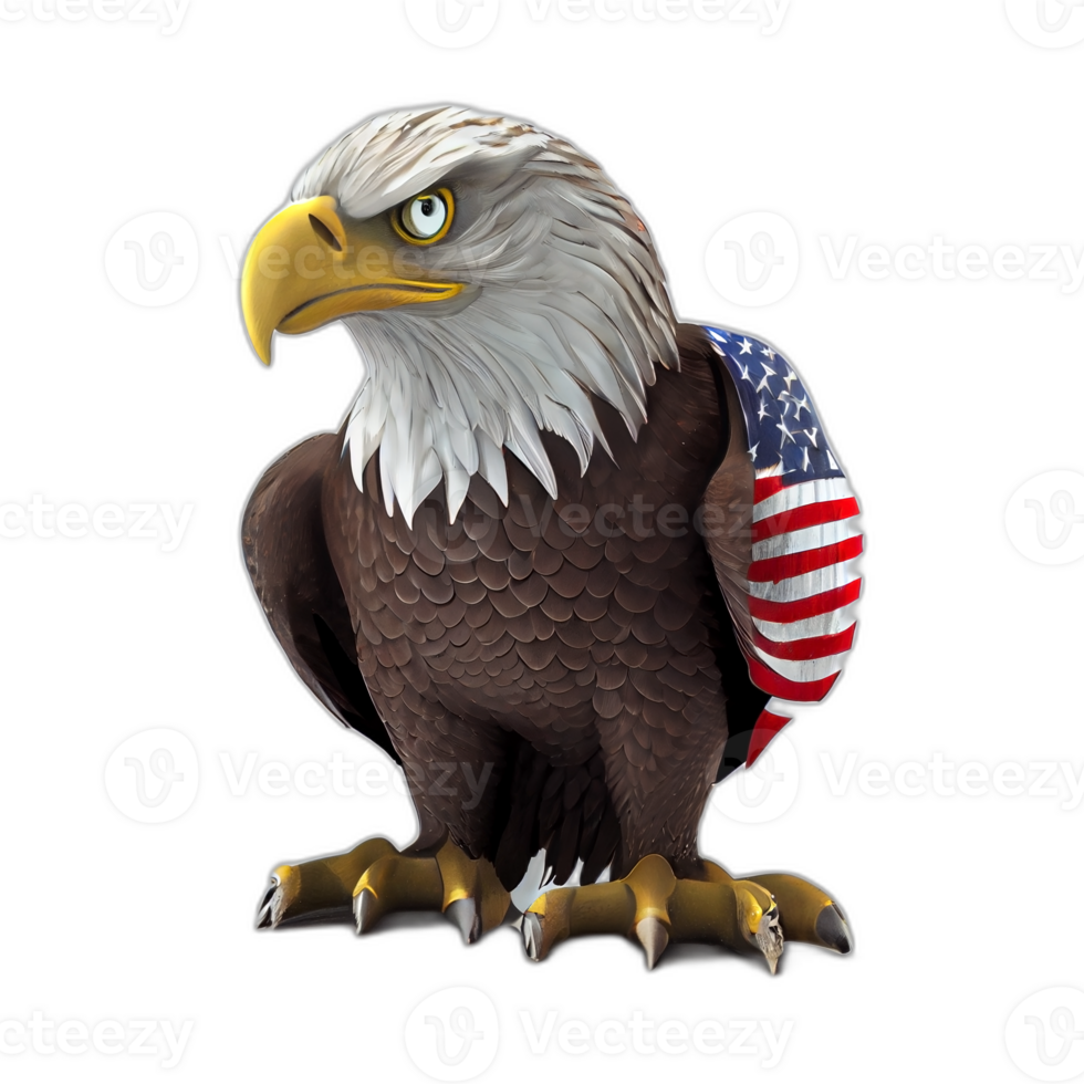 amerikan patriotisk Örn, illustration, konstverk, patriot örnar, transparent bakgrund, t-shirt tshirt design, ai genererad png