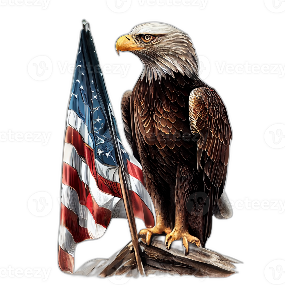 amerikanisch patriotisch Adler, Illustration, Kunstwerk, Patriot Adler, transparent Hintergrund, T-Shirt T-Shirt Design, ai generiert png