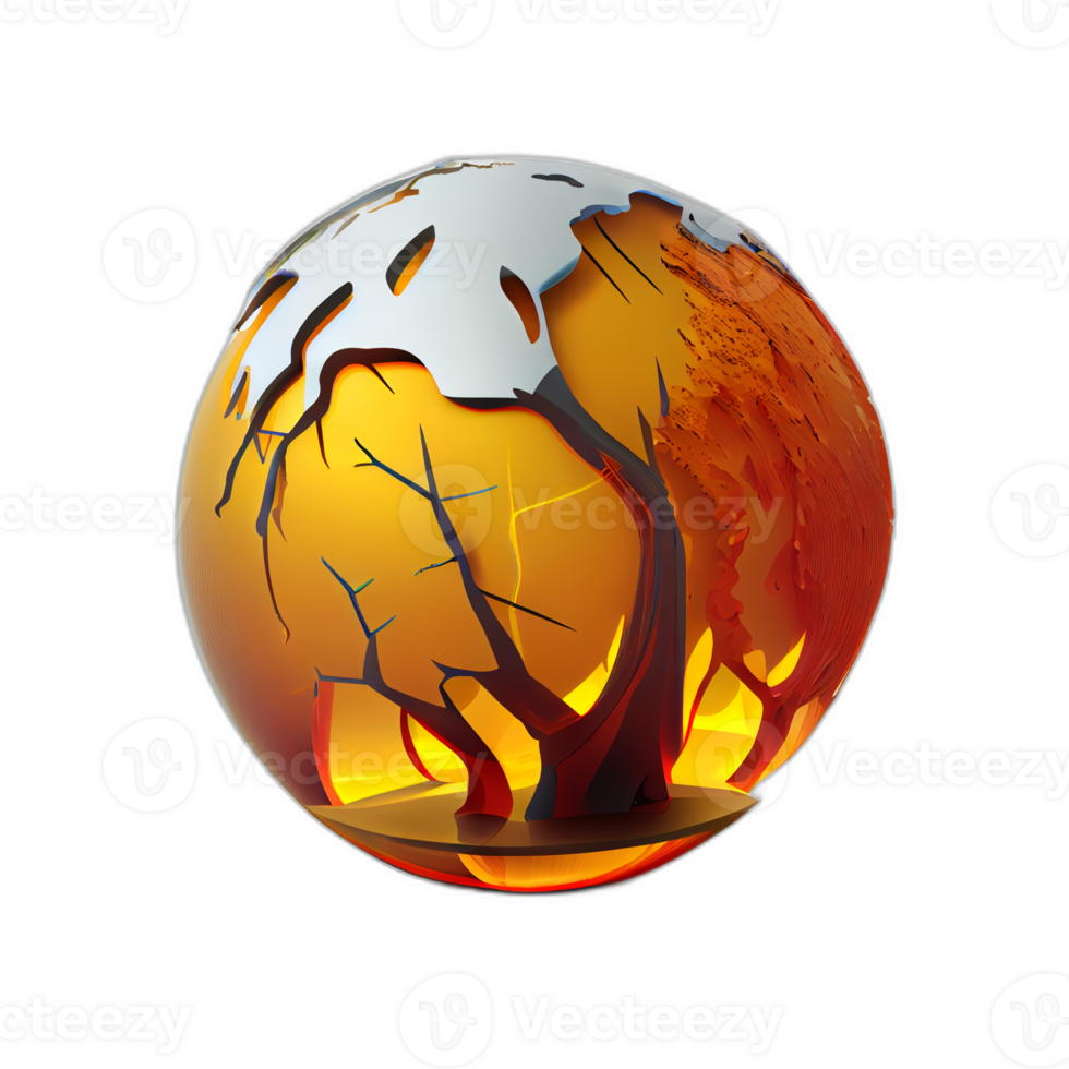 Climate change illustration with transparent background, Global warming illustration artwork, png