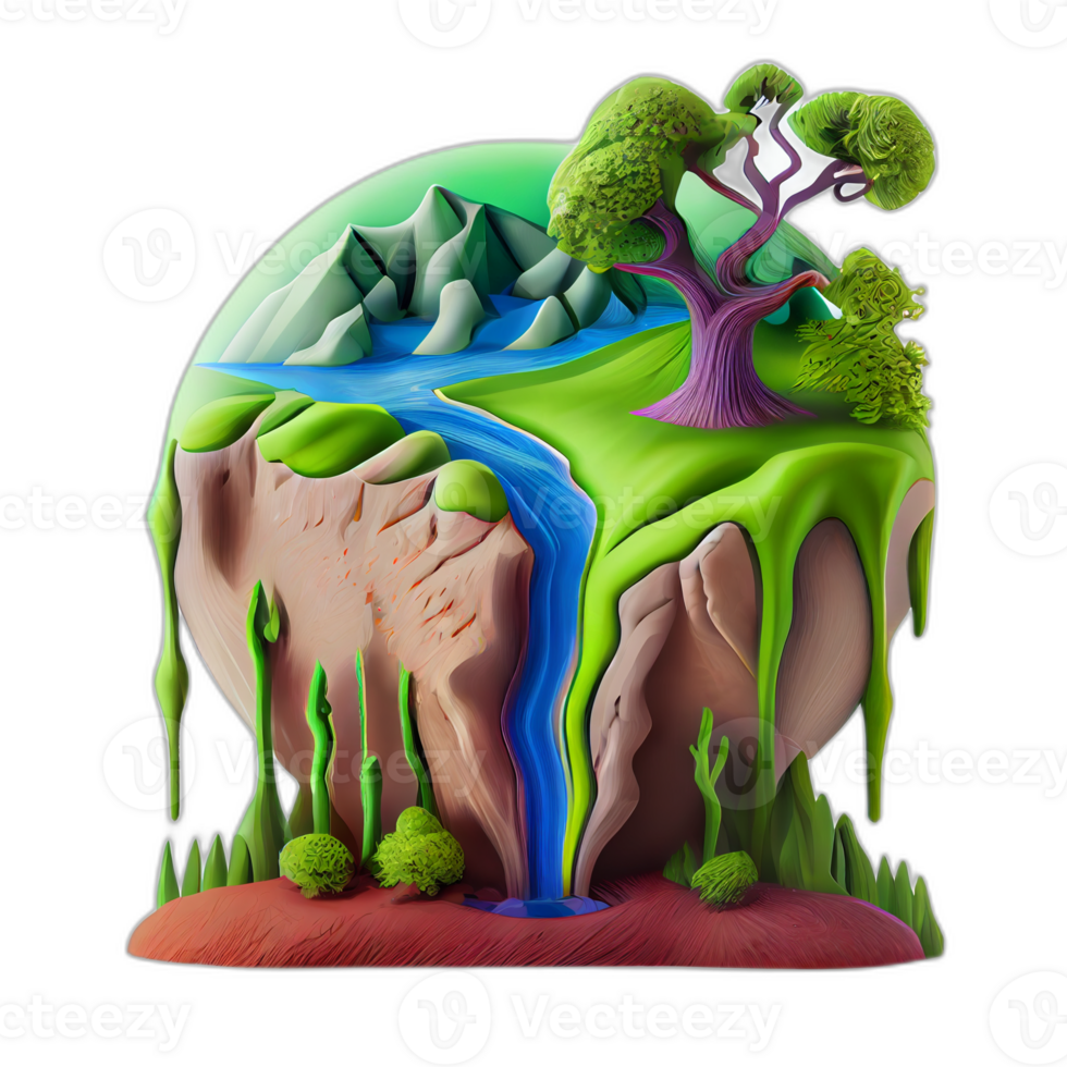 climat changement illustration avec transparent arrière-plan, global chauffage illustration ouvrages d'art, ai généré png