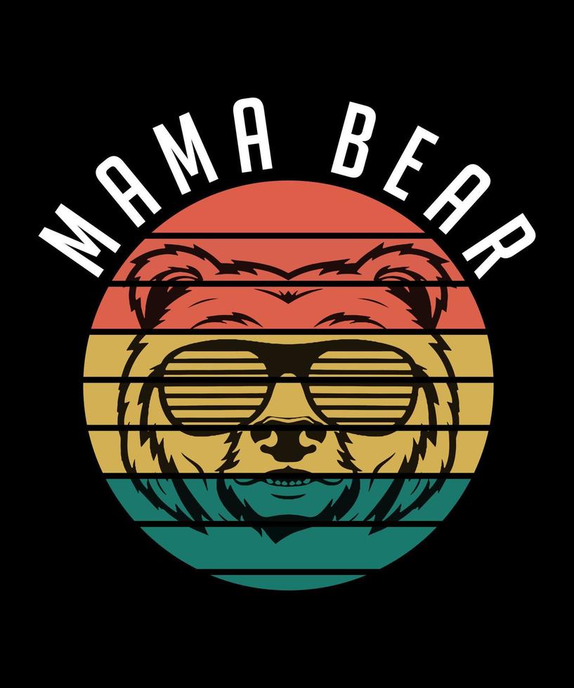 Mama bear illustration tshirt design vector