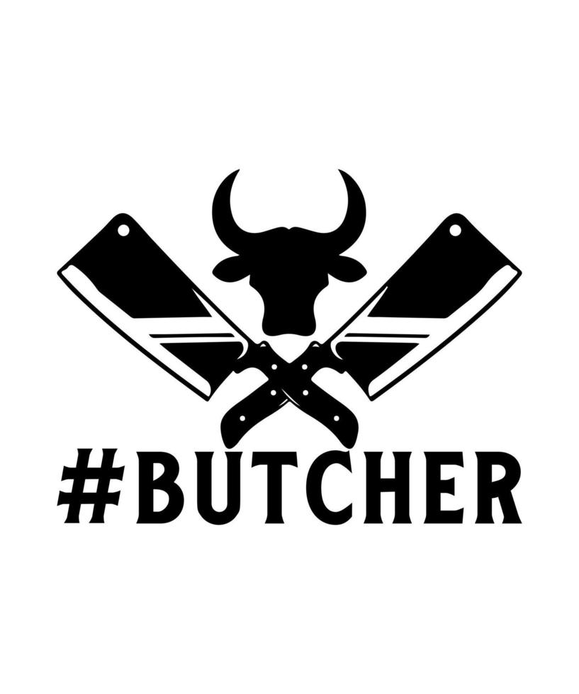 Butcher logo vector illustration tshirt design