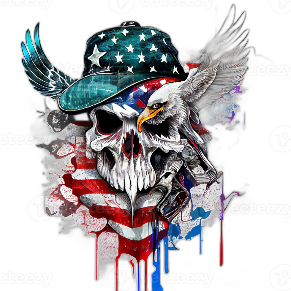 amerikan patriotisk Örn, illustration, konstverk, patriot örnar, transparent bakgrund, t-shirt tshirt design, ai genererad png