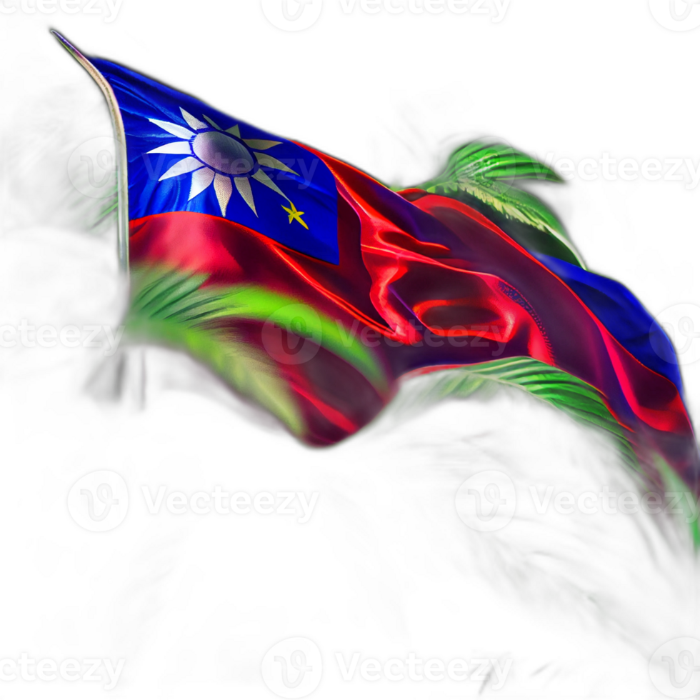 Taiwan flag patriot illustration, Taiwanese flags patriotism, png