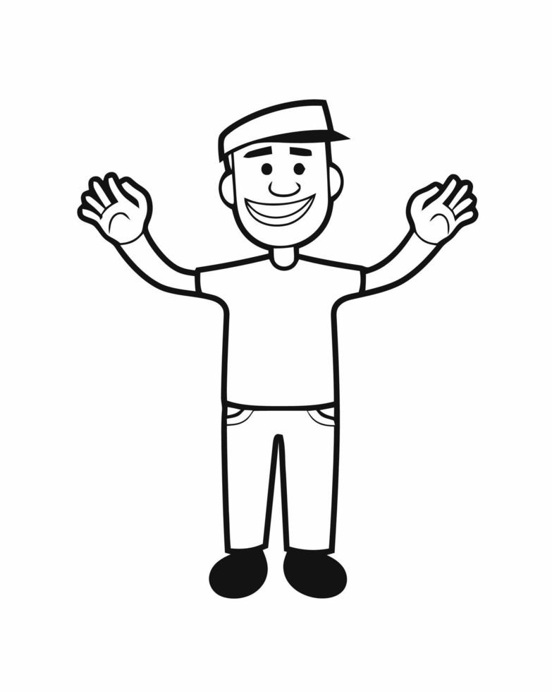 Man with Hands Up vector