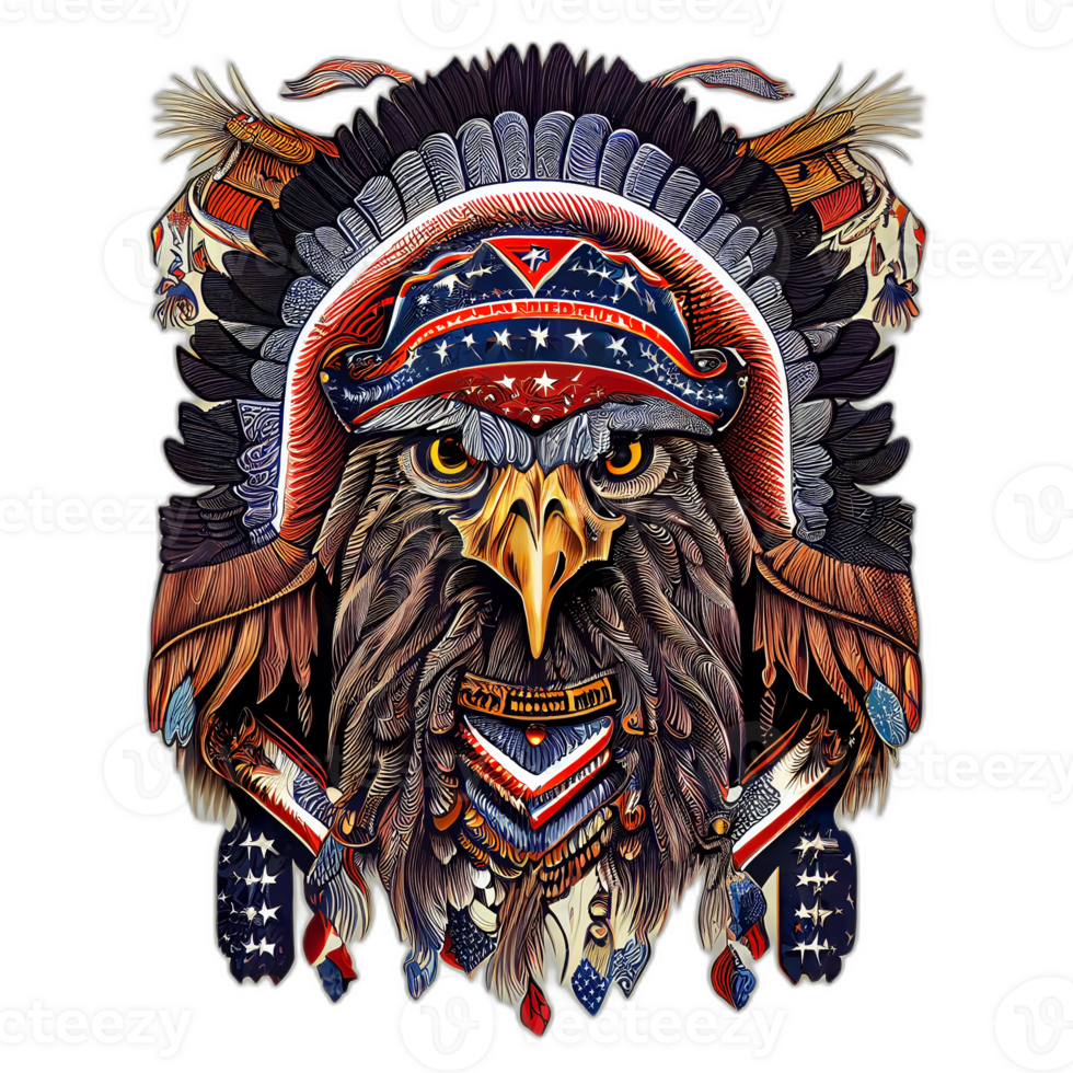 amerikanisch patriotisch Adler, Illustration, Kunstwerk, Patriot Adler, transparent Hintergrund, T-Shirt T-Shirt Design, ai generiert png