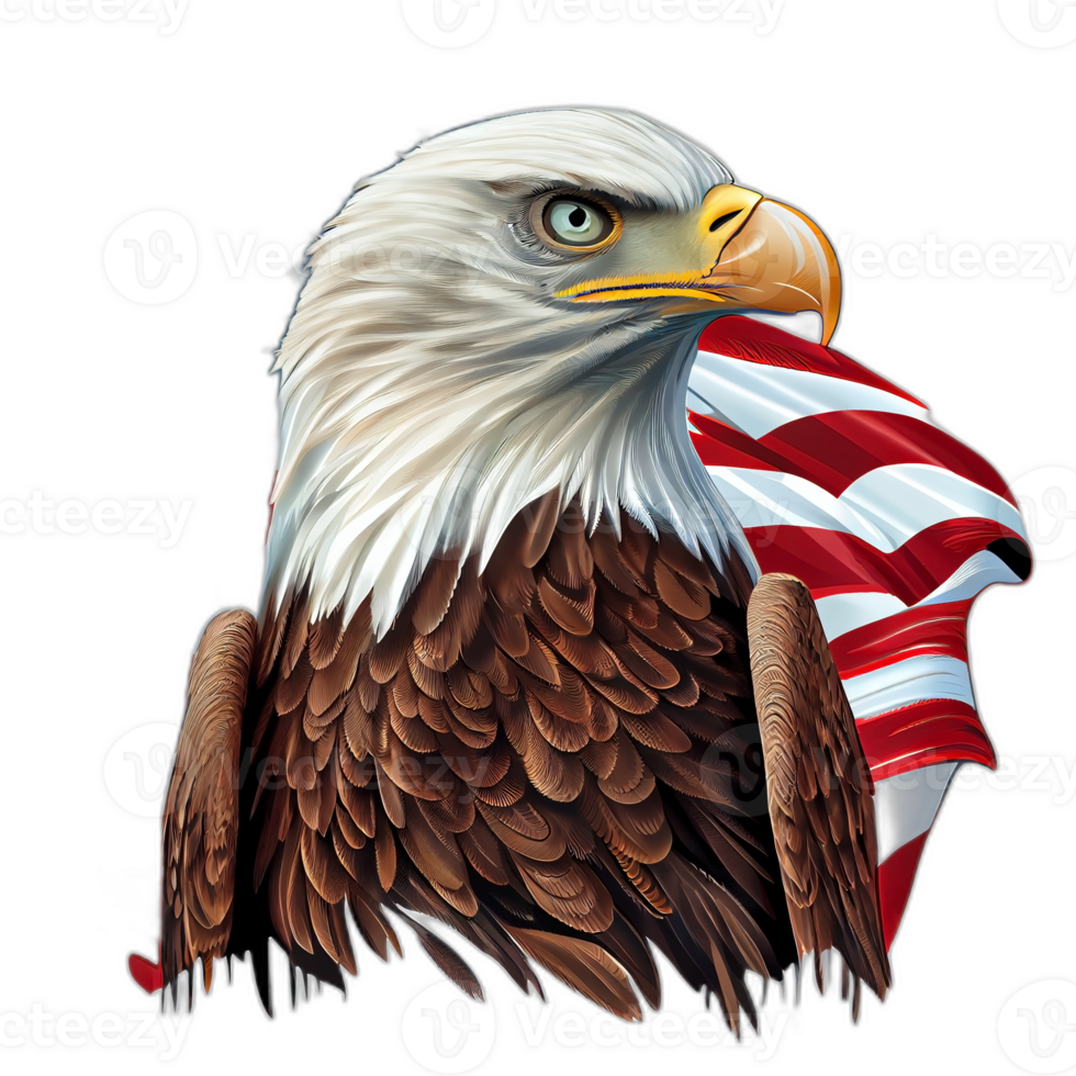 amerikan patriotisk Örn, illustration, konstverk, patriot örnar, transparent bakgrund, t-shirt tshirt design, ai genererad png