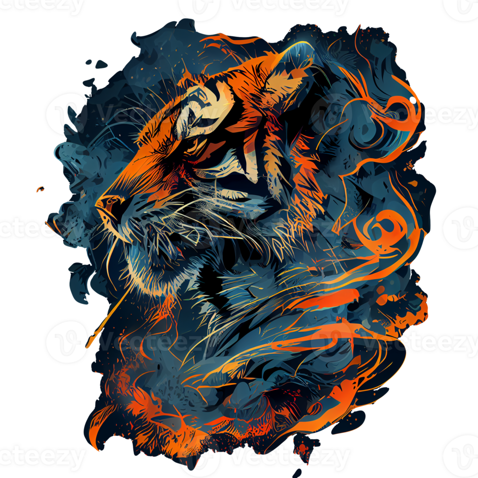 Lion creative illustration Artwork, lions tshirt design colorful, png