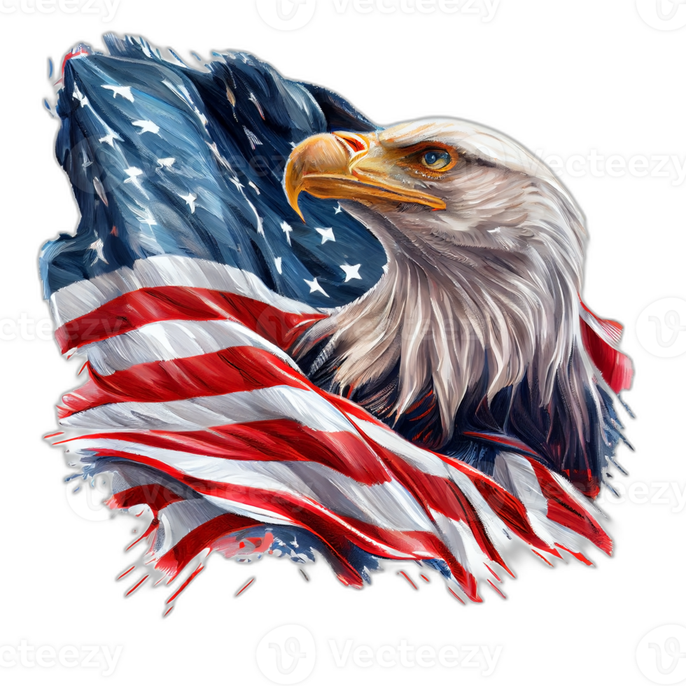 amerikanisch patriotisch Adler, Illustration, Kunstwerk, Patriot Adler, transparent Hintergrund, T-Shirt T-Shirt Design, ai generiert png