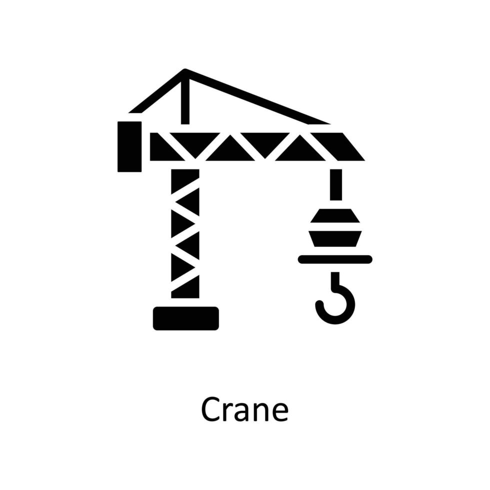 grua vector sólido iconos sencillo valores ilustración valores