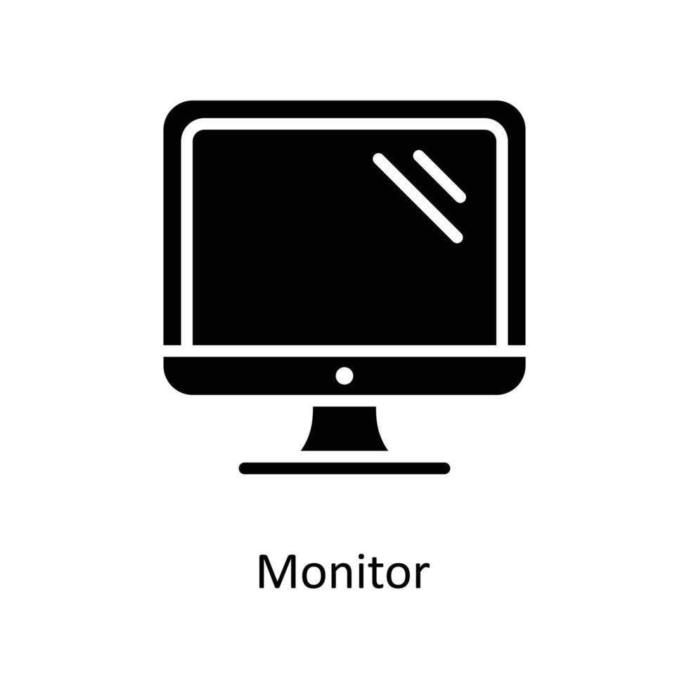Monitor Vector Solid Icons. Simple stock illustration stock