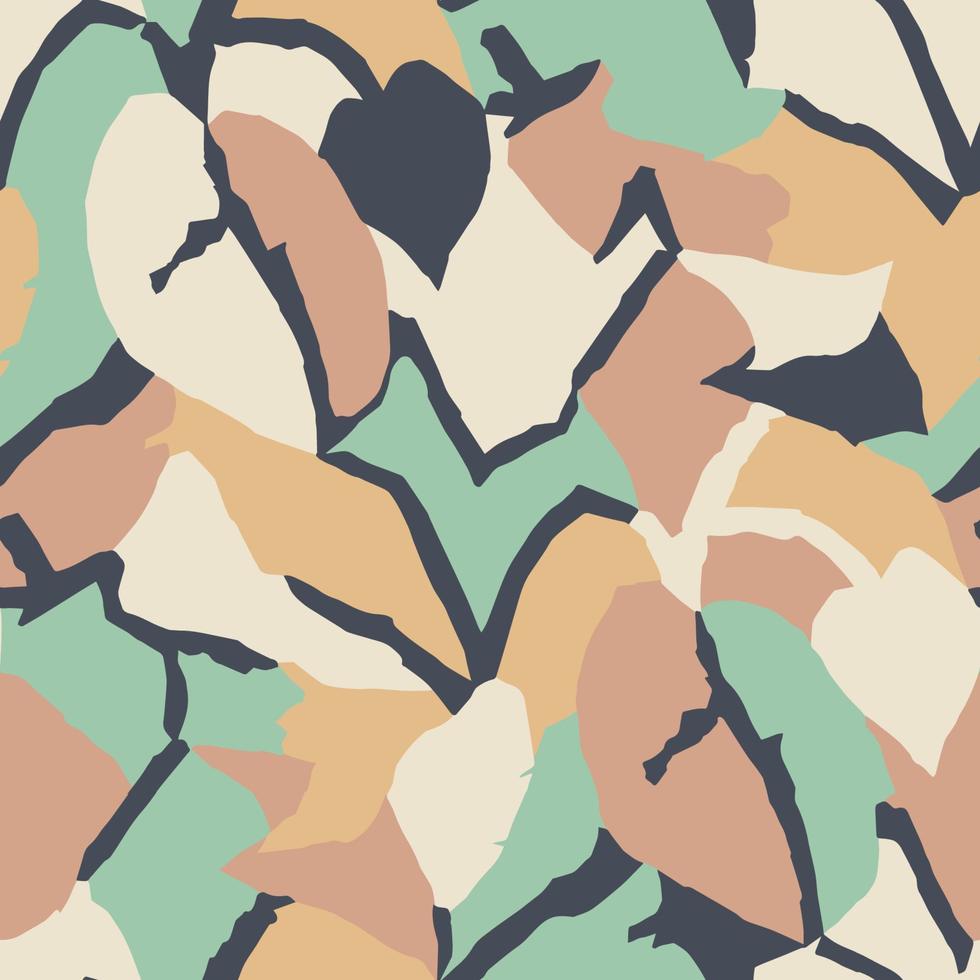 Vector abstract leaf layers illustration seamless repeat pattern