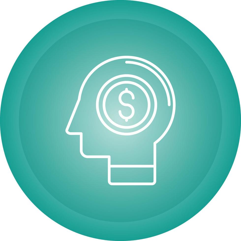 icono de vector de pensamiento de dinero