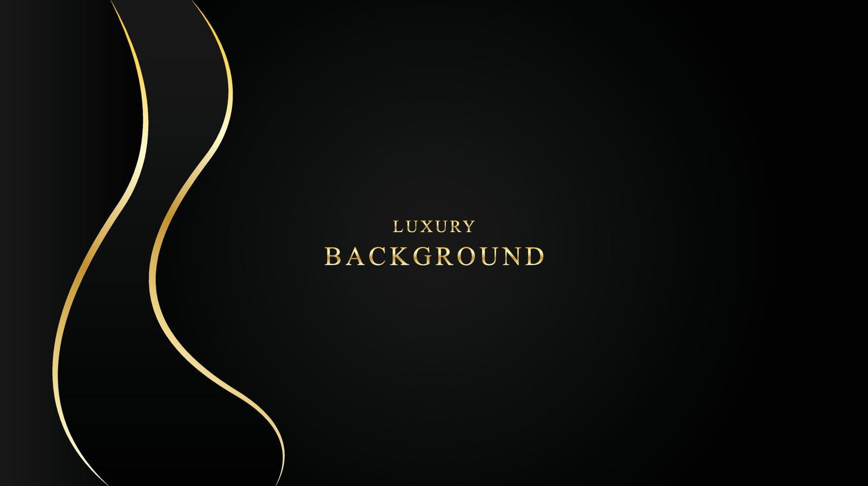 luxury wave black background  gold gradient design vector