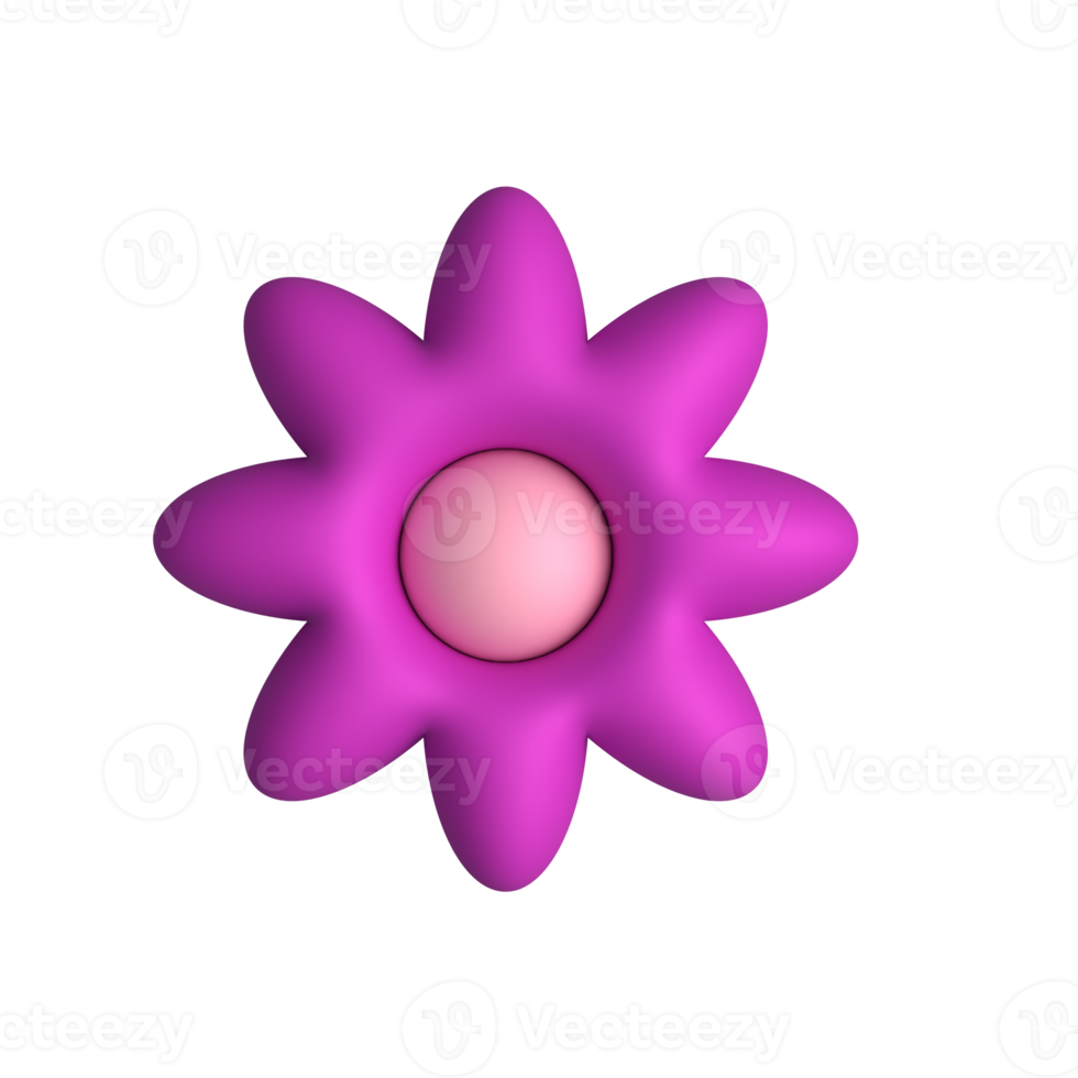 3D flower isolated png